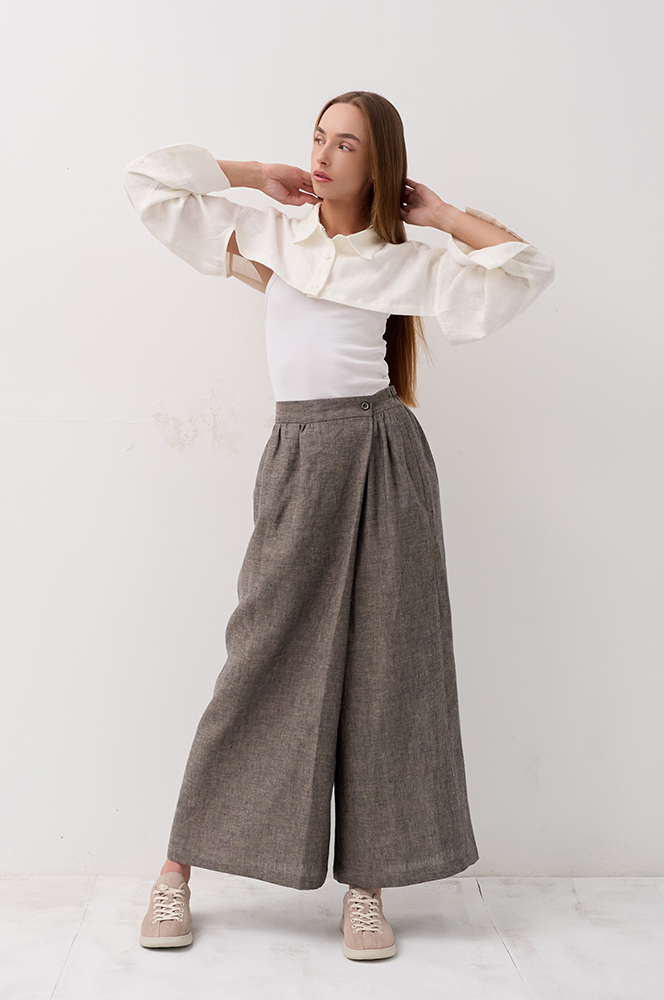 Сорочка куца льон айворі (Р 137/1)